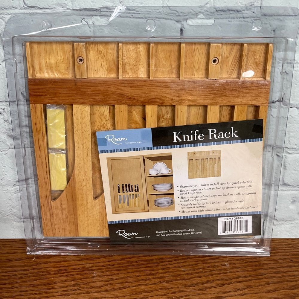 ROAM Natural Wood Knife Rack by Camping World for Camper Cupboards